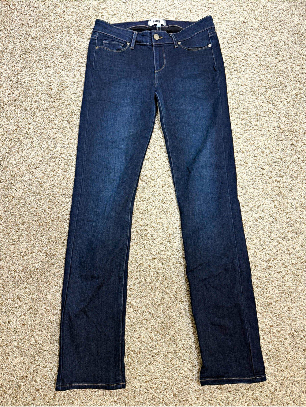 Paige Skyline Skinny Jeans Size 28 Dark Wash Blue Denim Soft Stretch Made in USA